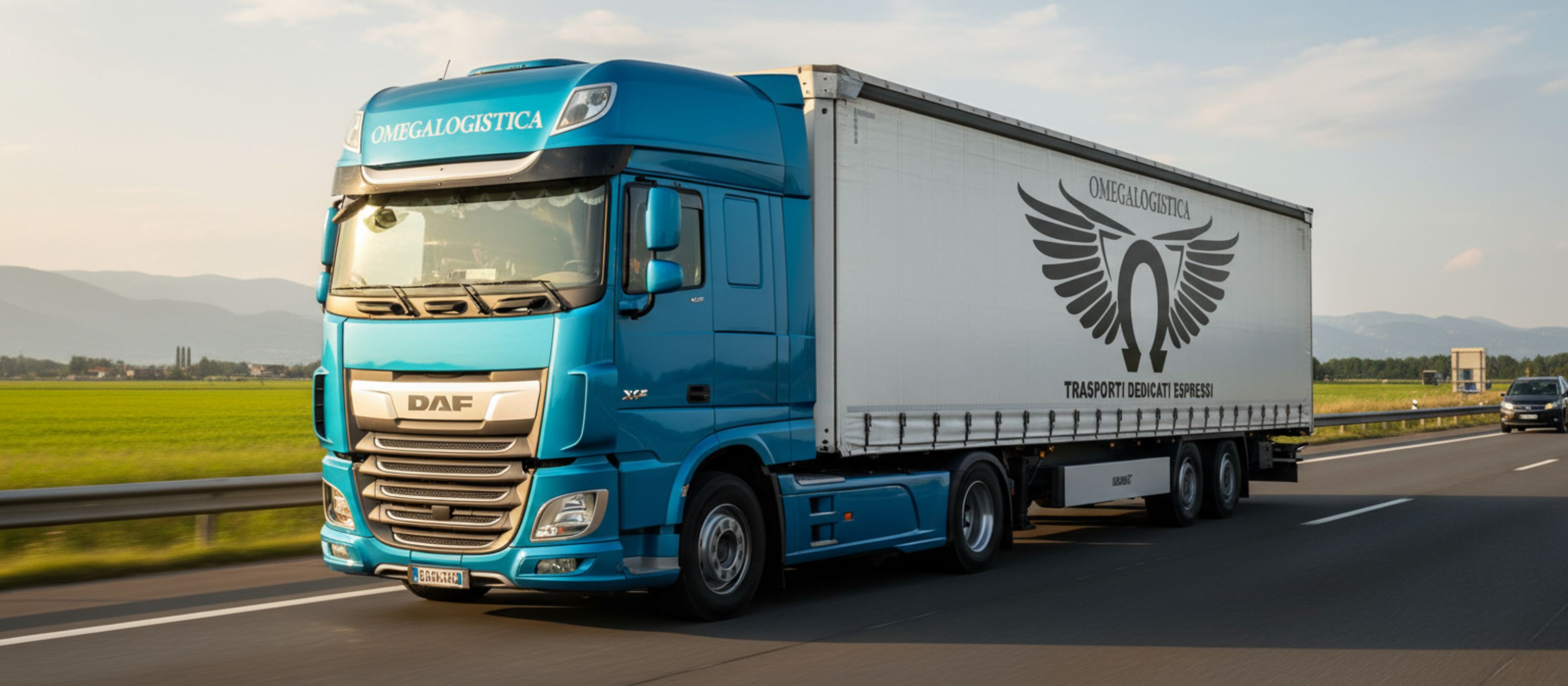 Bilico DAF di Omega Logistica pronto per il carico